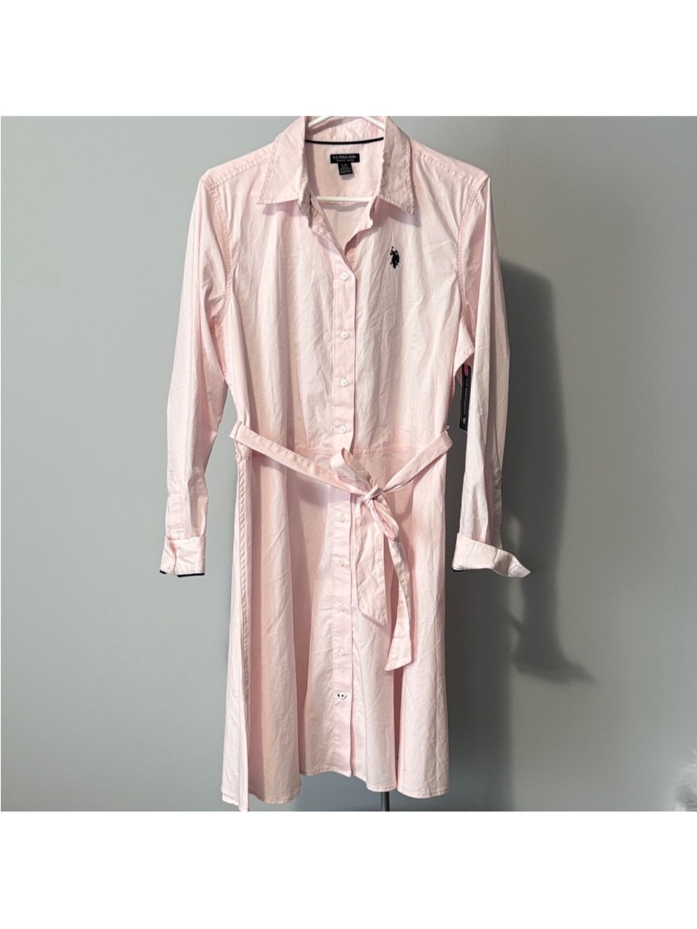 RALPH LAUREN Polo Light Pink Shirt Dress with Belt - Picture 3 of 9